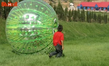 big cheerful zorb ball to roll in